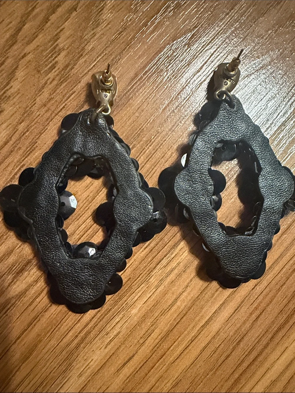 J crew Black Floral Sequin Drop Earrings - Women Jewelry